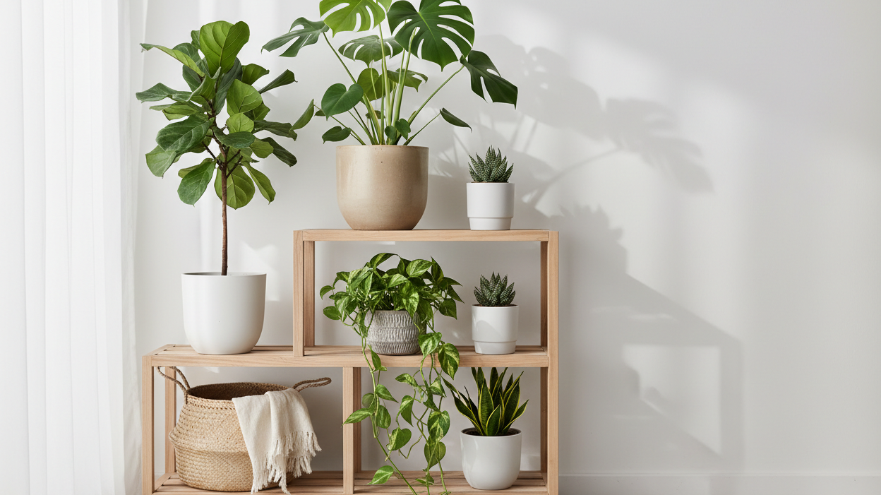 Discover how to create calm botanical corners with ceramic pots, natural materials, and structured plant styling. A Scandinavian approach to integrating greenery into everyday interiors.