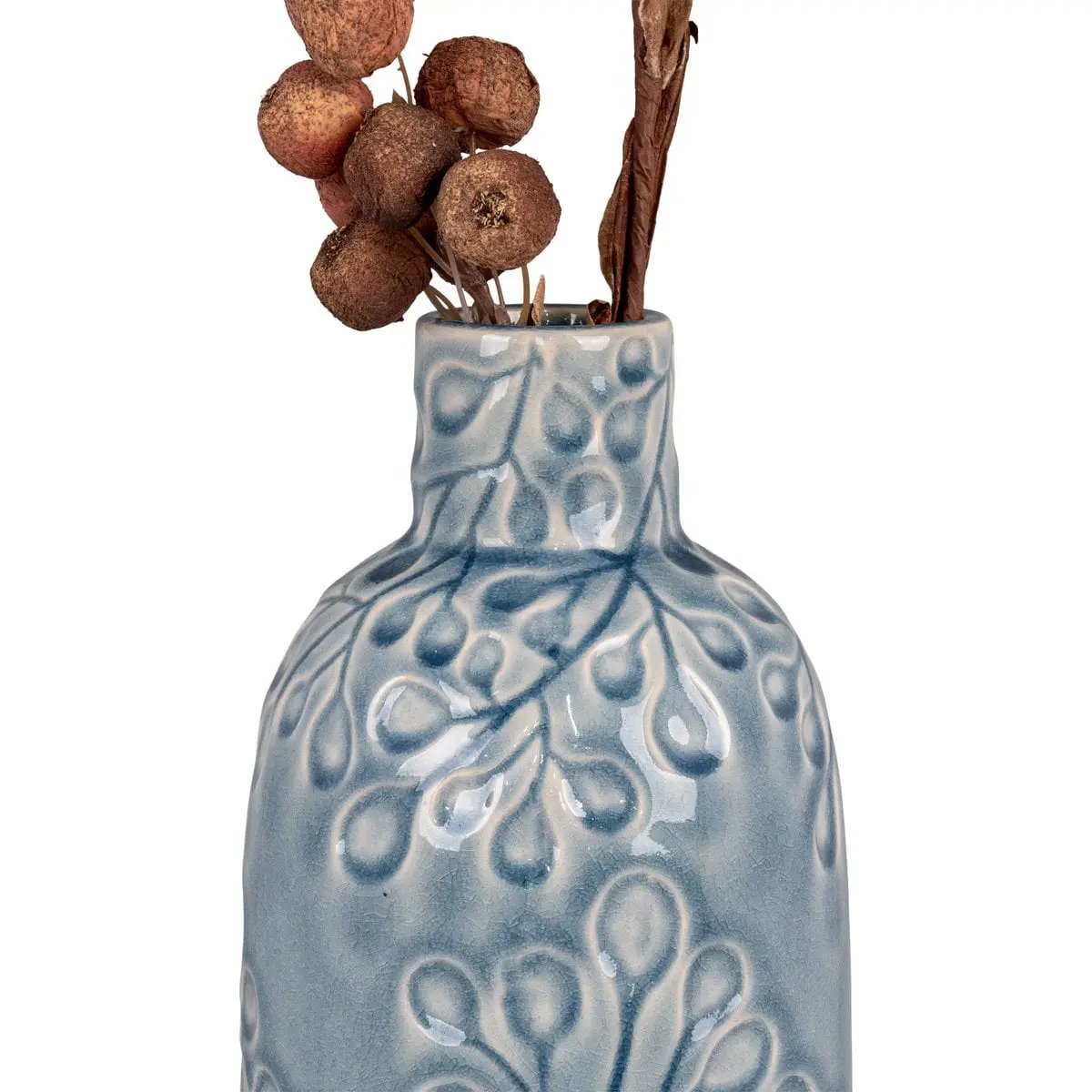 Vase - Blue, Ceramic, 12x26cm by EMIRELLE