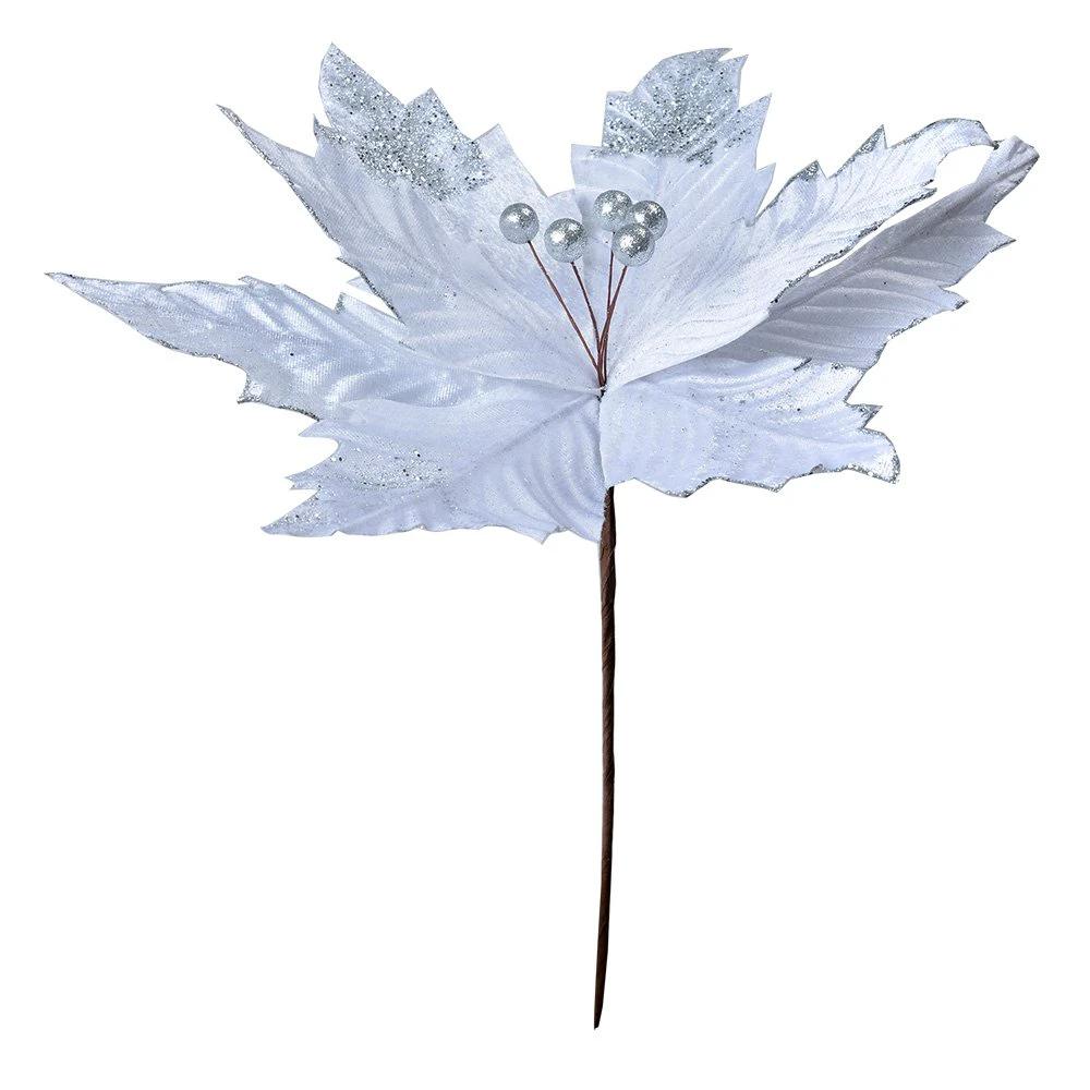 Artificial plant Christmas star Ø 34x38 cm White Plastic Christmas decoration by Clayre & Eef.