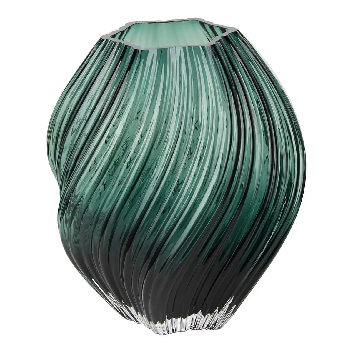 Vase, mouth blown glass, dark green, ø19x23 cm by EMIRELLE