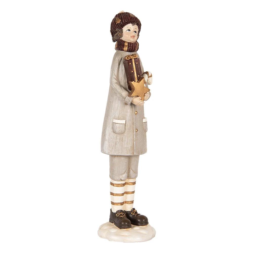 Decoration image child 8x8x30 cm gray plastic by Clayre & Eef.