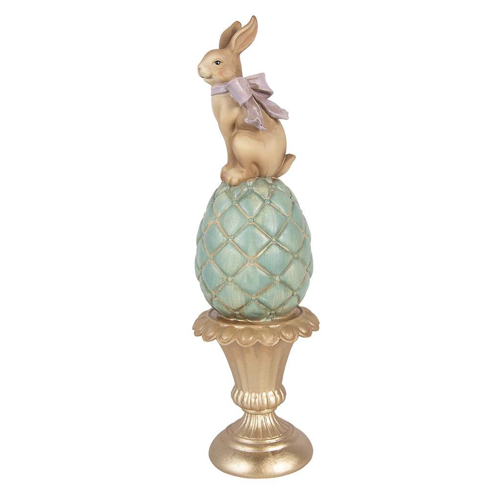 Decoration Statue Rabbit Ø 8x29 cm Brown Plastic by Clayre & Eef.