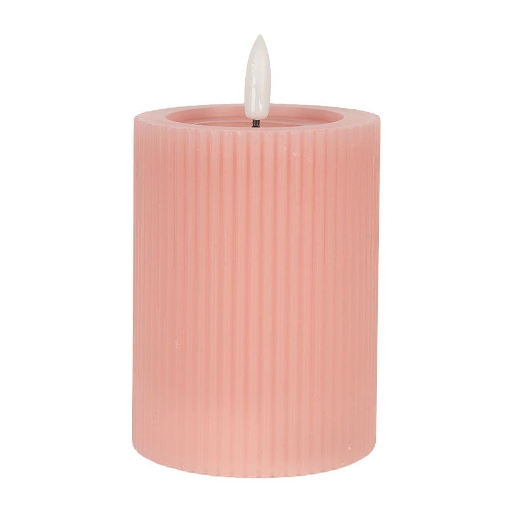 LED-Kerze Ø 8x13 cm Rosa Wachs von Clayre & Eef.