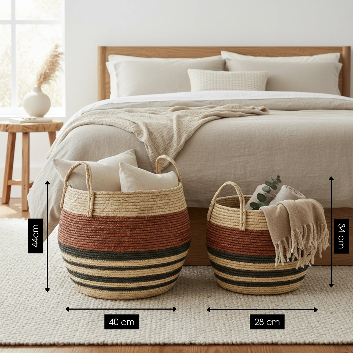 Storage basket set Brown by Mica Decorations