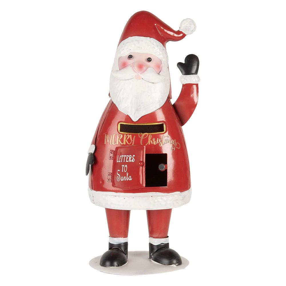 Christmas decoration letterbox 16x14x35 cm red metal by Clayre & Eef.