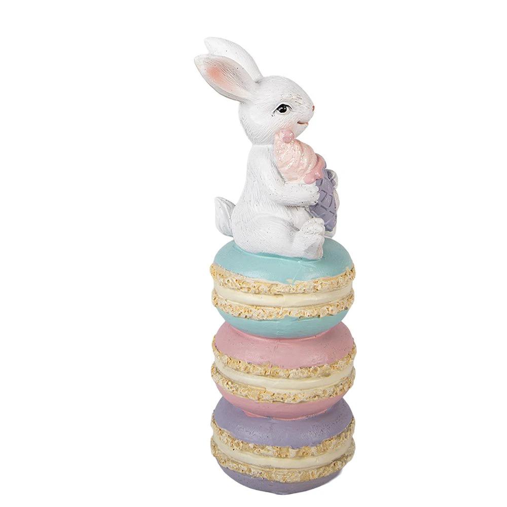 Decoration Statue Rabbit 7x7x20 cm White Plastic by Clayre & Eef.