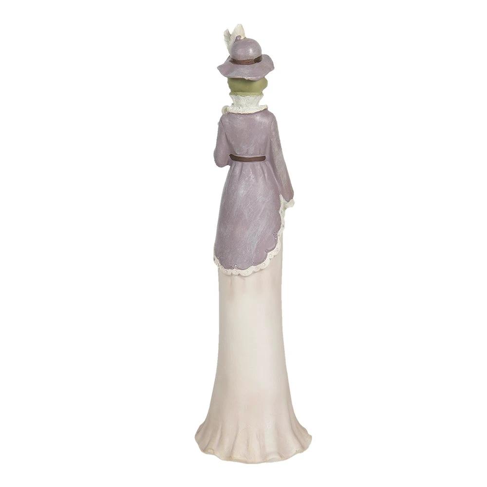 Image frog 7x7x32 cm beige purple plastic by Clayre & Eef.