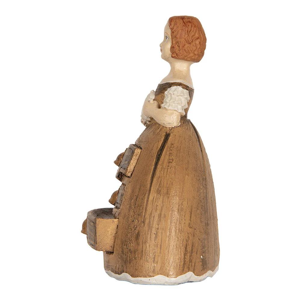 Decoration Statue Woman 16x11x20 cm Brown Plastic by Clayre & Eef.