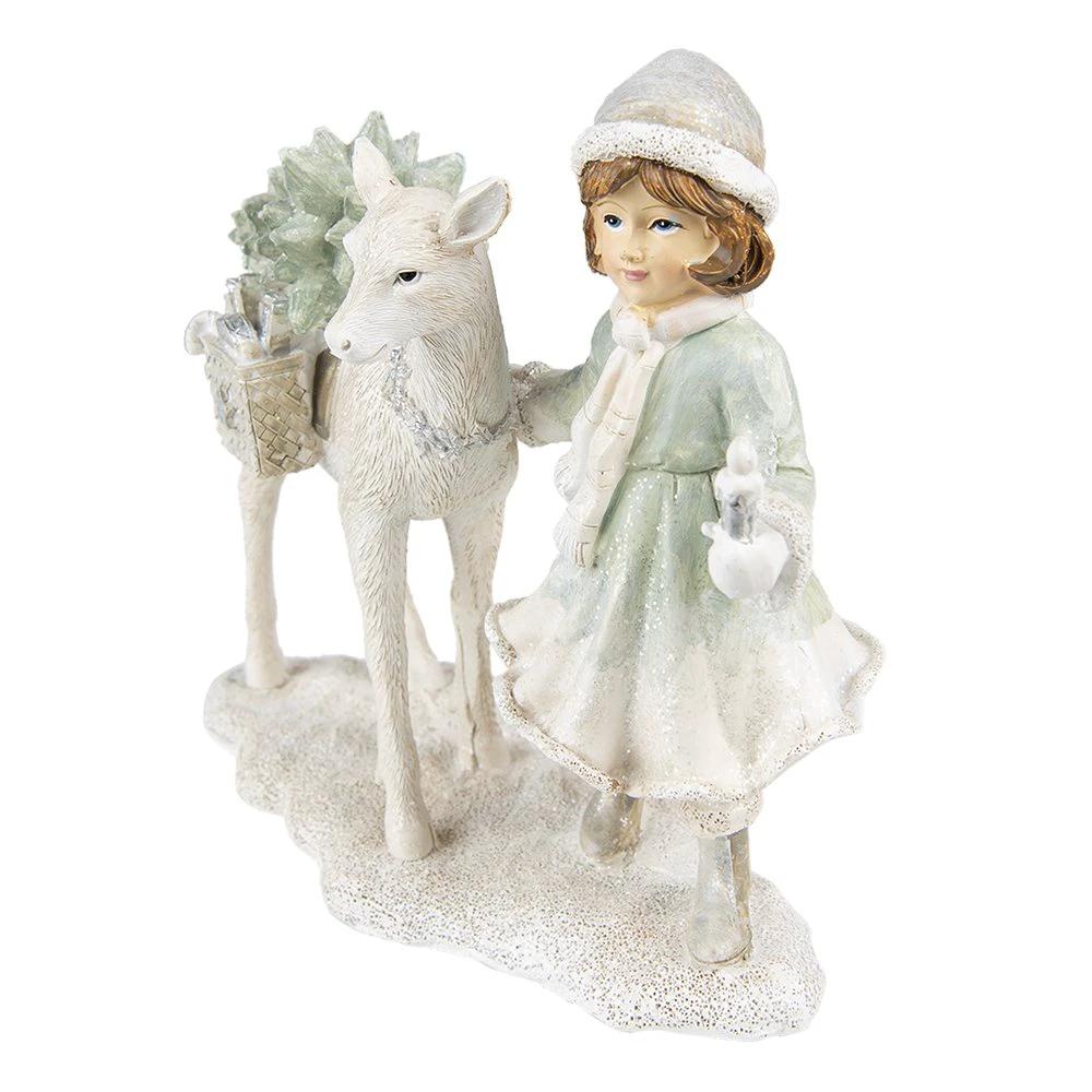 Dekoration Kind mit Hirsch 22x9x18 cm von Clayre & Eef.
