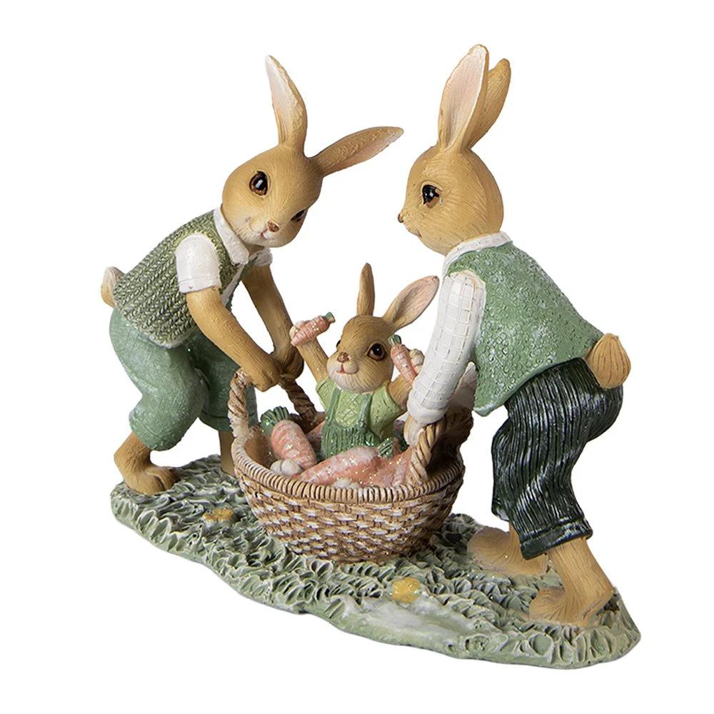 Decoration Statue Rabbit 17x7x14 cm Brown Plastic by Clayre & Eef.