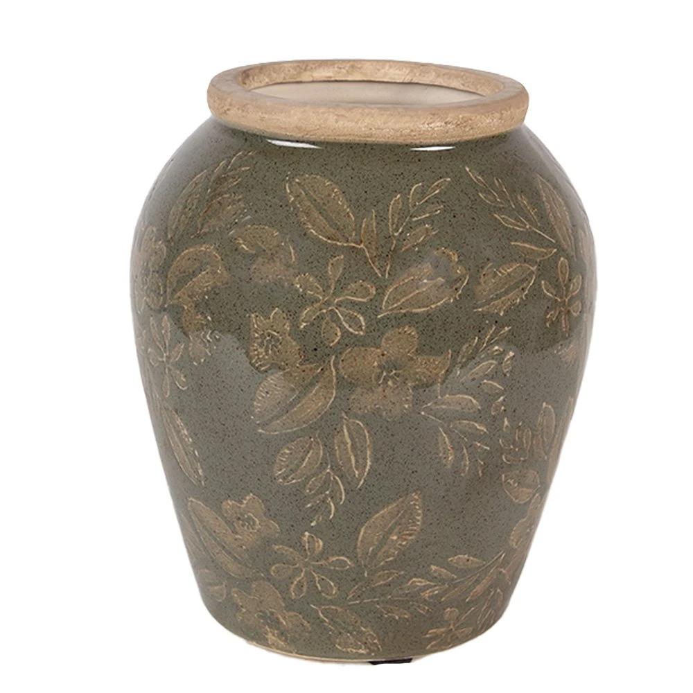 Vase Ø 13x15 cm Green Ceramic by Clayre & Eef.