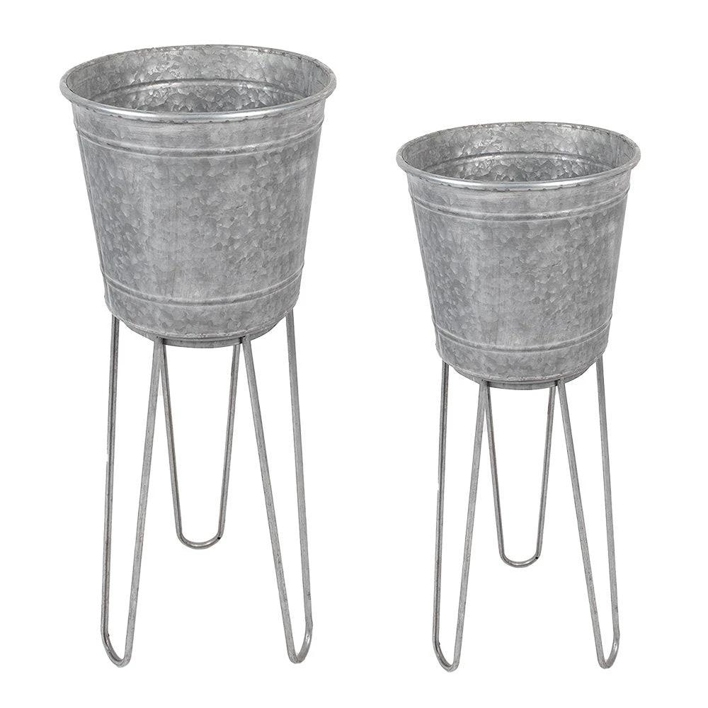 Dekorativer Pflanzenhalter (2) Ø 35x31/87 / Ø 31x27/76 cm von Clayre & Eef.