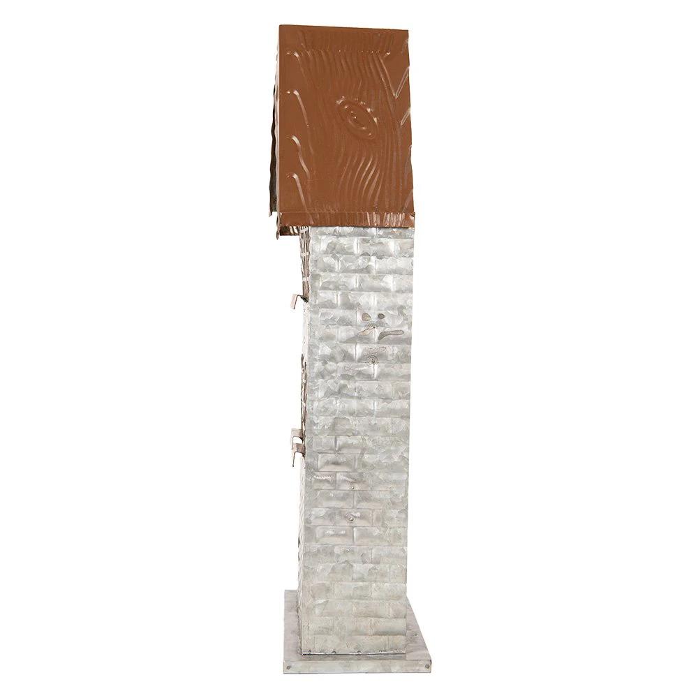Tea light holder house 30x13x54 cm gray metal by Clayre & Eef.