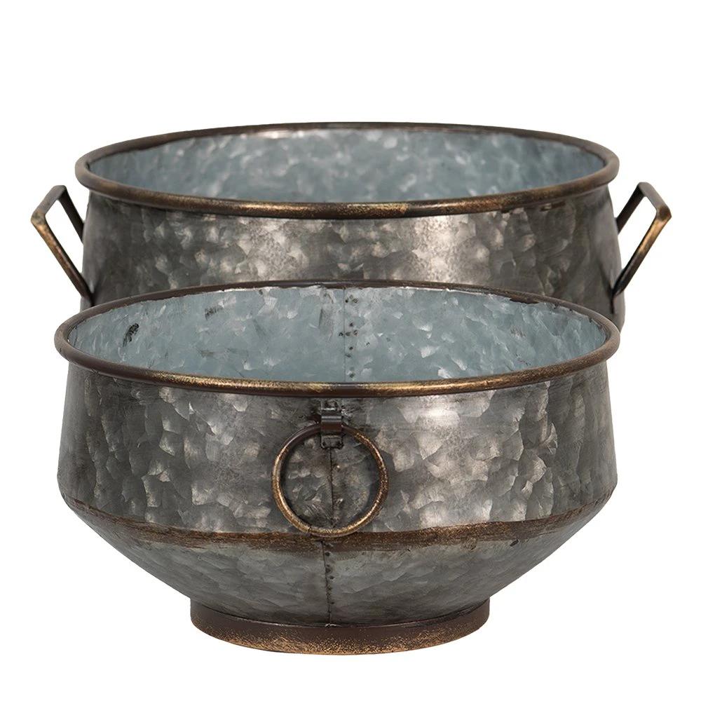 Dekorativer Blumentopf (2) 40x35x20 / 32x31x15 cm von Clayre & Eef.