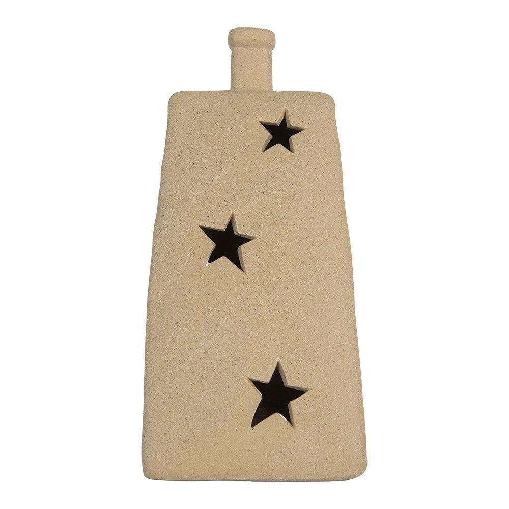 Decoration house with LED 9x7x13 cm beige ceramics by Clayre & Eef.