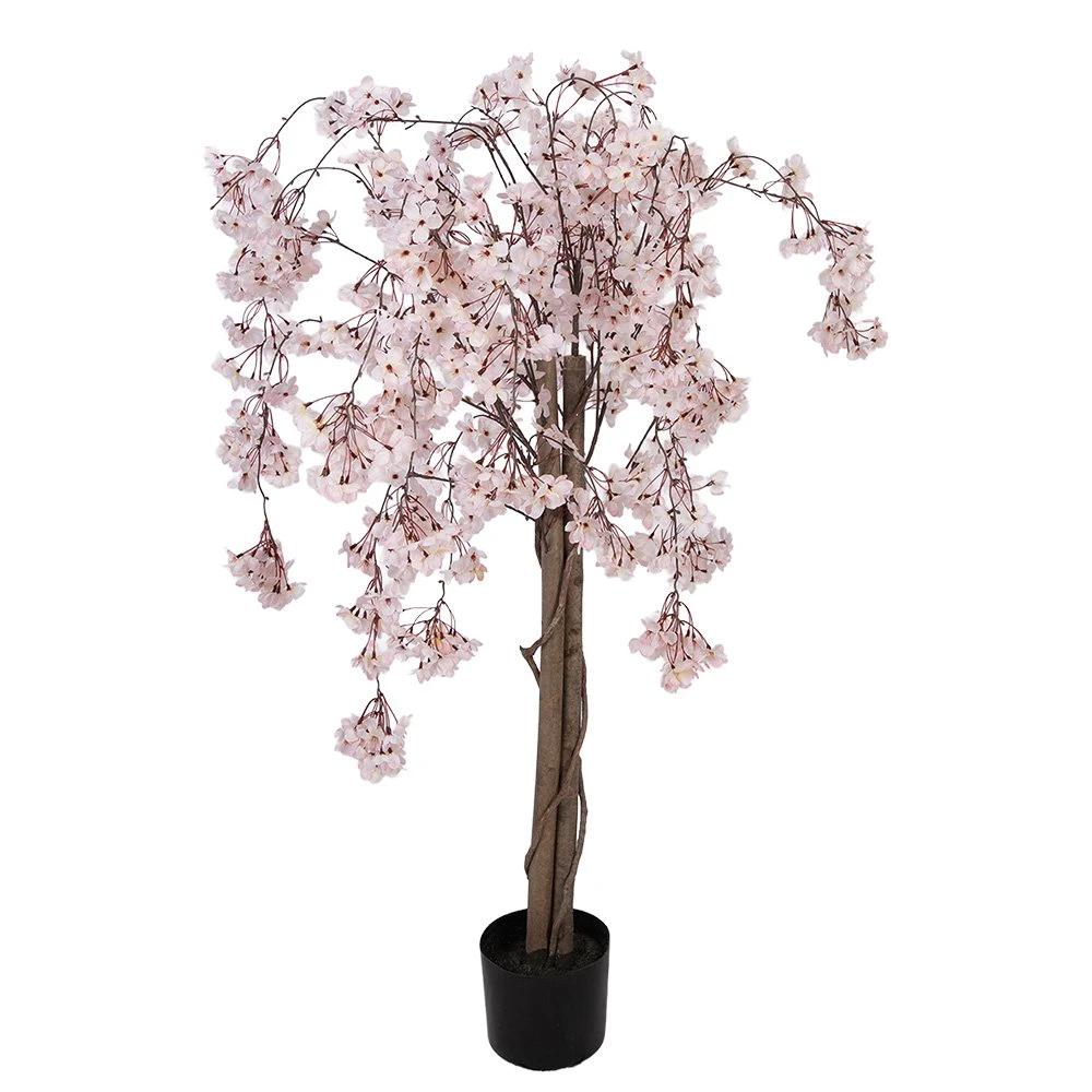 Kunstbaum Pfirsichblüte 30x30x120 cm Rosa Kunststoff von Clayre & Eef.
