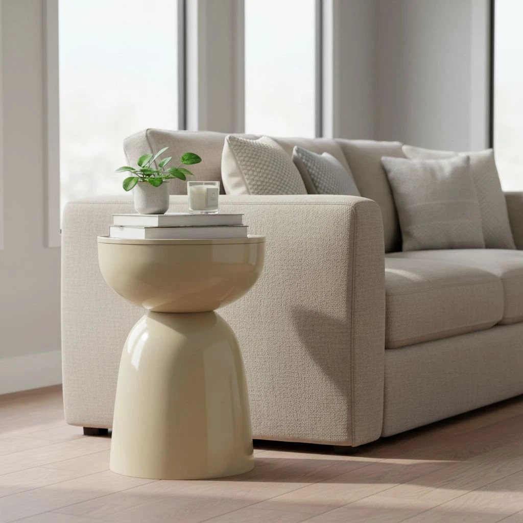 Elliott Beige side table by Mica Decorations