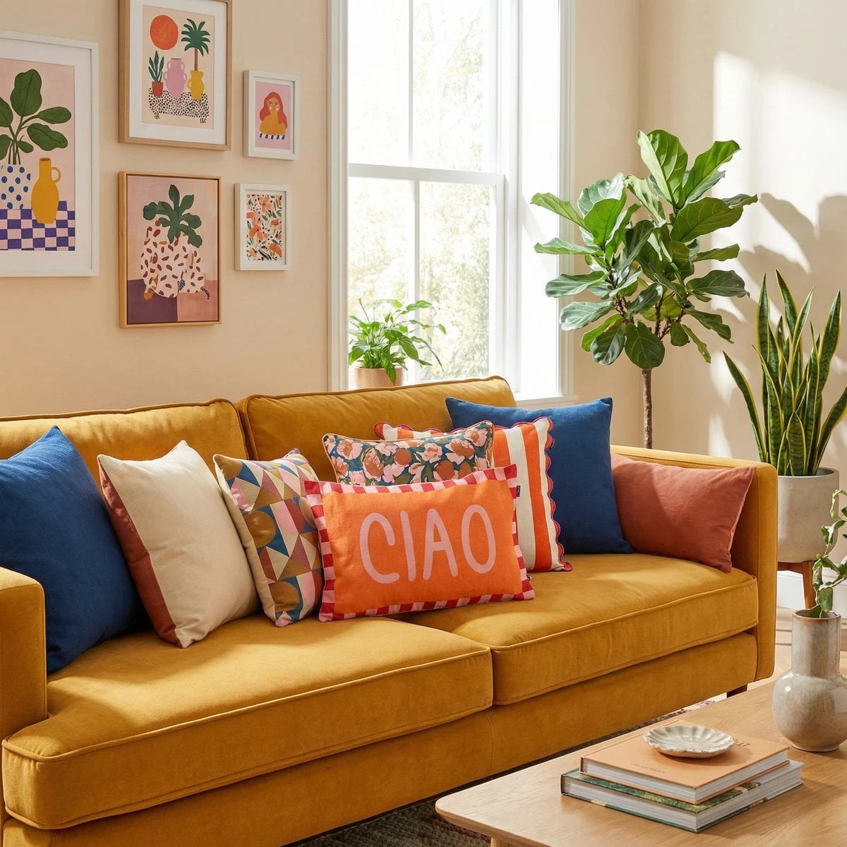 Decorative cushion Orange by Mica Decorations
