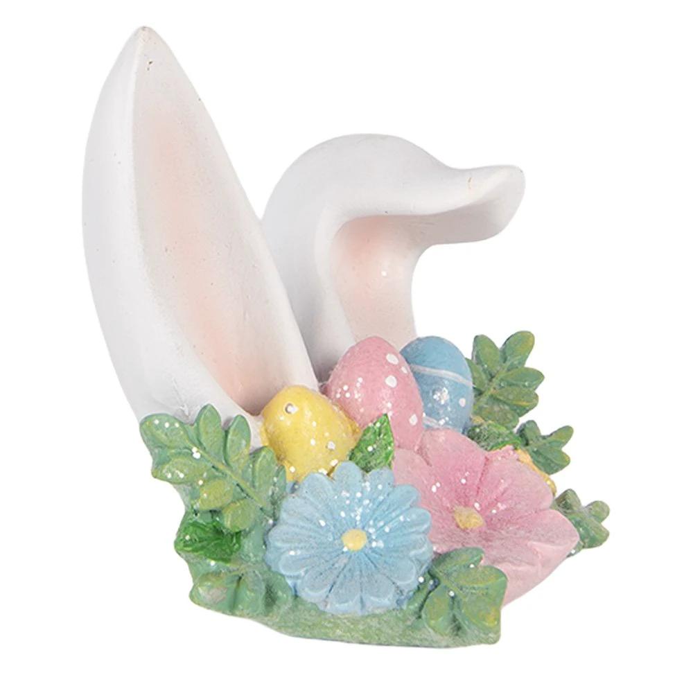 Decoration Statue Rabbit 12x9x11 cm White Plastic by Clayre & Eef.