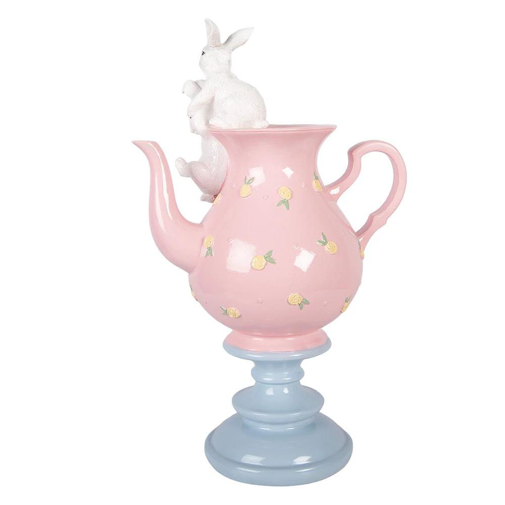 Decoration Statue Rabbit 22x14x35 cm White Plastic by Clayre & Eef.