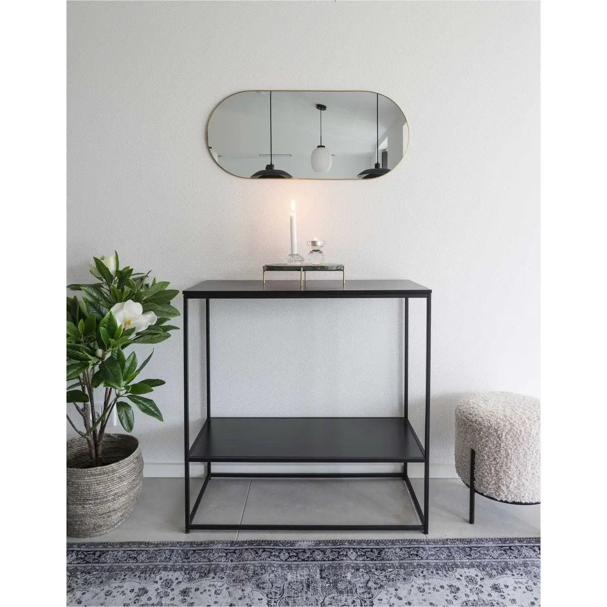 Jersey Mirror - Brass Look, Steel, 35x80x0.5 cm by EMIRELLE