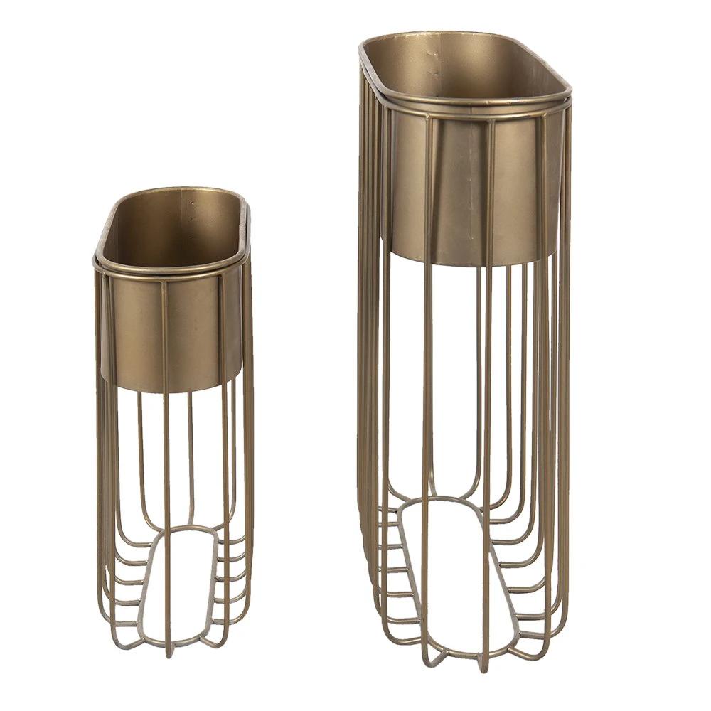 Stehendes Pflanzenhalter-Set (2) 62x26x74 / 47x20x52 cm von Clayre & Eef.