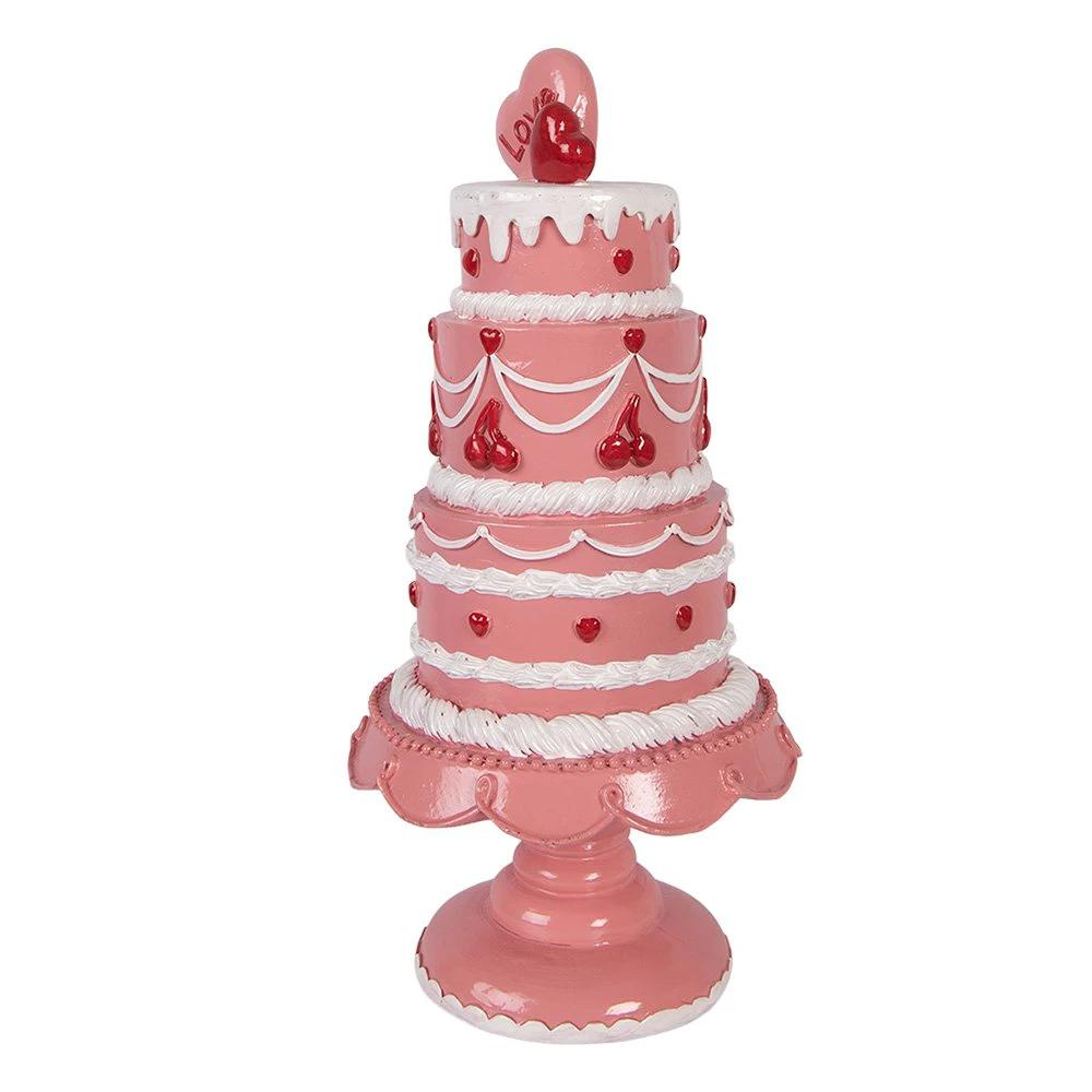 Decoration Image Cake Ø 16x33 cm Pink Plastic by Clayre & Eef.