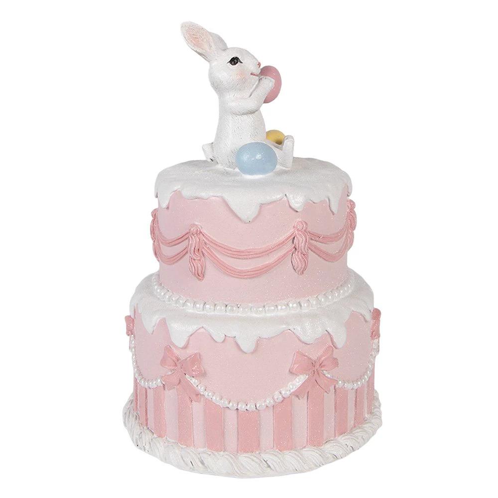 Decoration Image Cake Ø 18x28 cm White Plastic by Clayre & Eef.