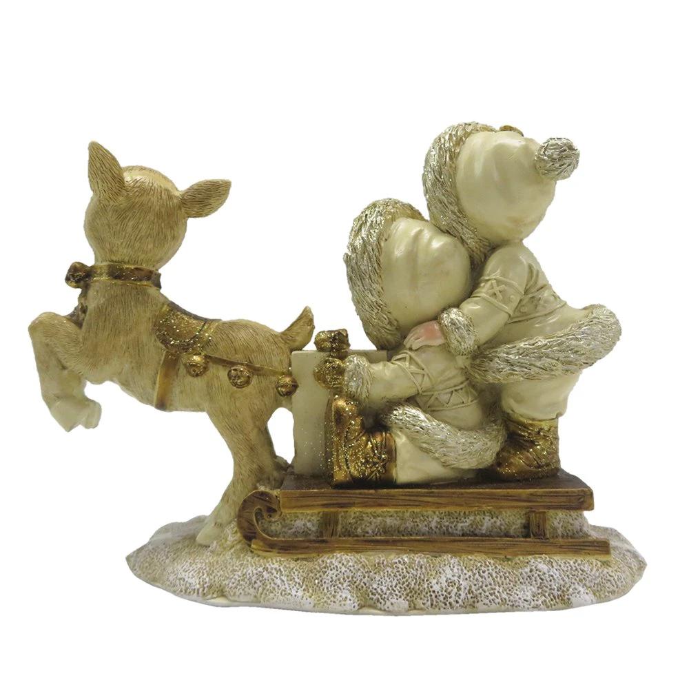 Dekoration Kinder auf Schlitten 16x7x12 cm von Clayre & Eef.