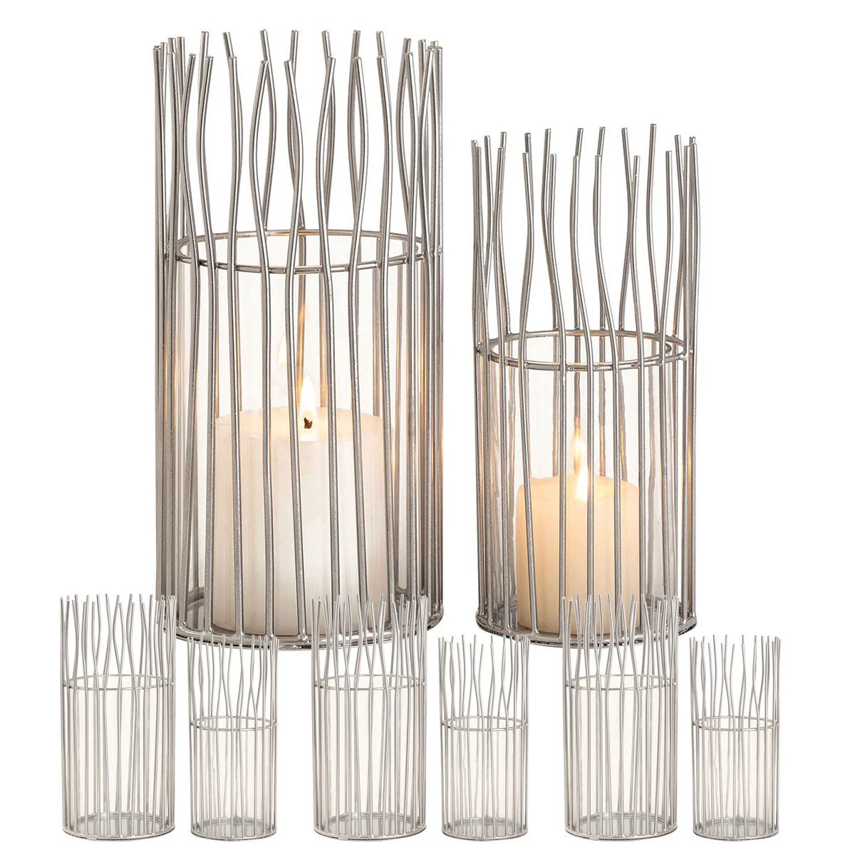 Lantern 8-piece set 2 x 4 VE candle holder tea light holder Loft black or silver candle holder by Voglrieder kreatives Wohnen