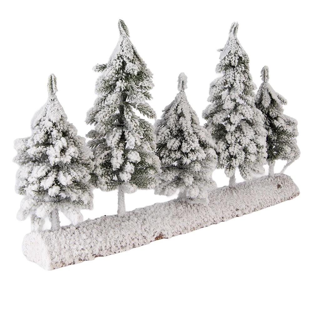Mini-künstlicher Weihnachtsbaum 40x8x25 cm aus grünem Holz von Clayre & Eef.
