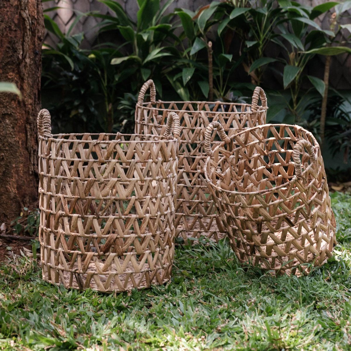 Laundry Basket | Plant Basket | Storage Basket NAILAKA made from Water Hyacinth (3 sizes) by Soeji