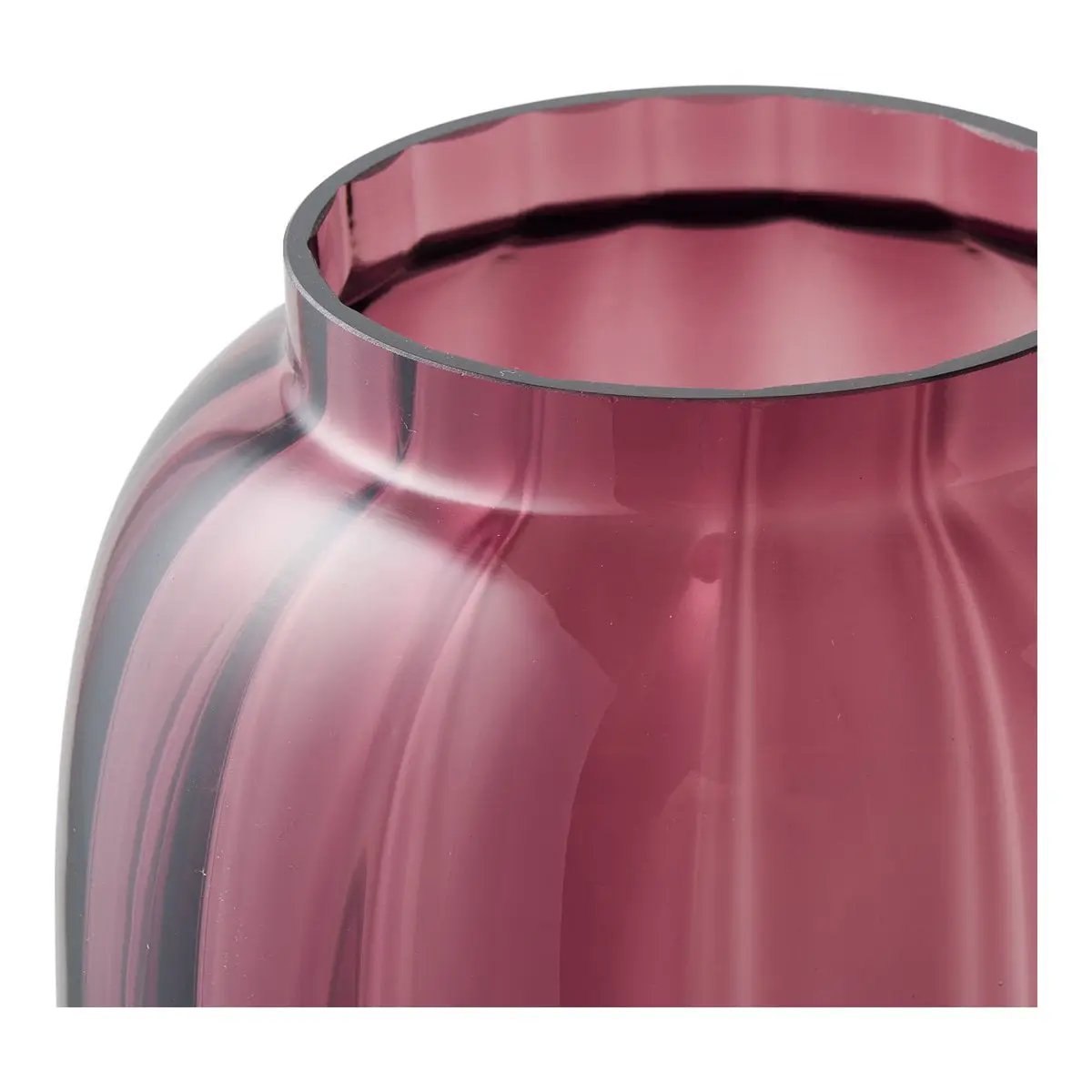 Vase, mouth blown glass, smoked red, ø17x21 cm by EMIRELLE