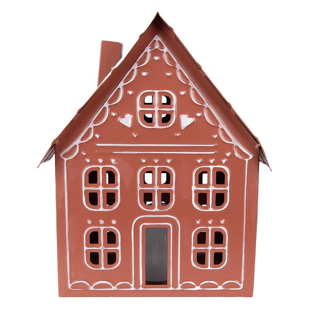Decoration House with LED 27x19x32 cm/ 3x AAA Brown Metal by Clayre & Eef.