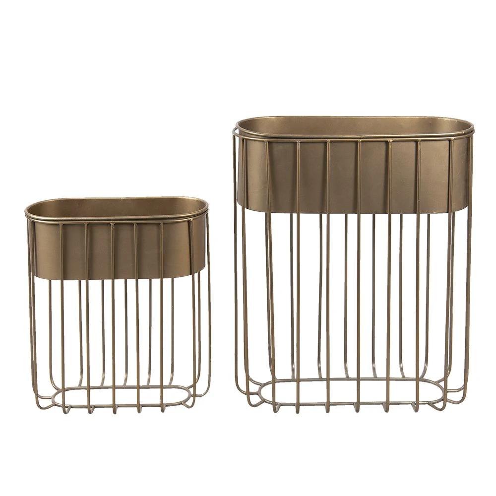 Stehendes Pflanzenhalter-Set (2) 62x26x74 / 47x20x52 cm von Clayre & Eef.