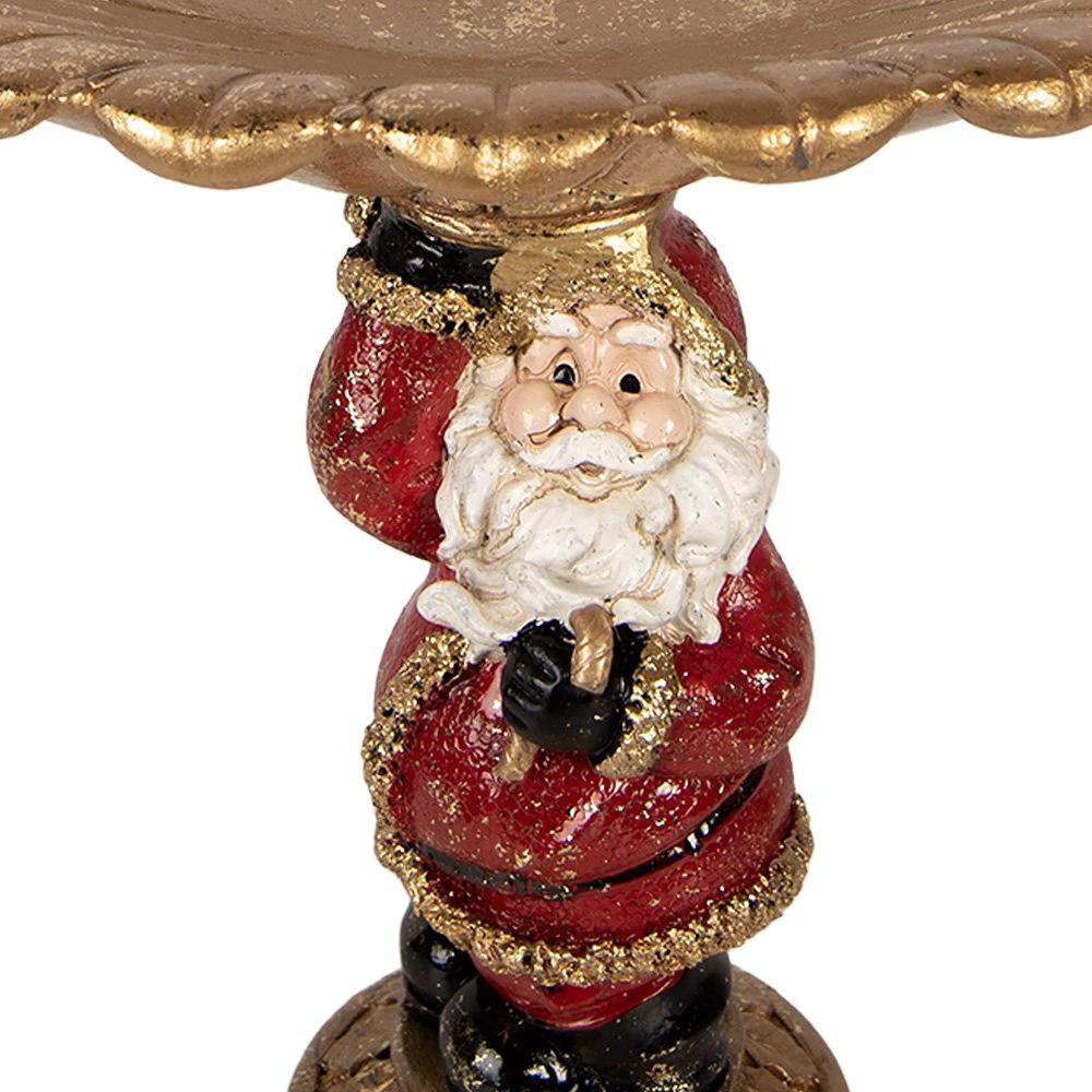 Christmas decoration Santa Claus statue 24x19x24 cm Gold-colored plastic by Clayre & Eef.