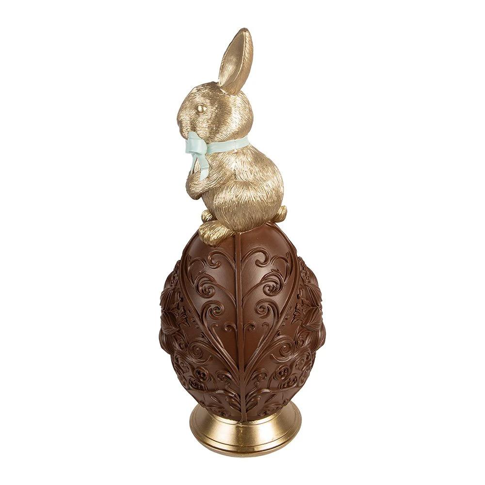 Decoration Statue Rabbit Ø 26x62 cm Gold-colored plastic by Clayre & Eef.