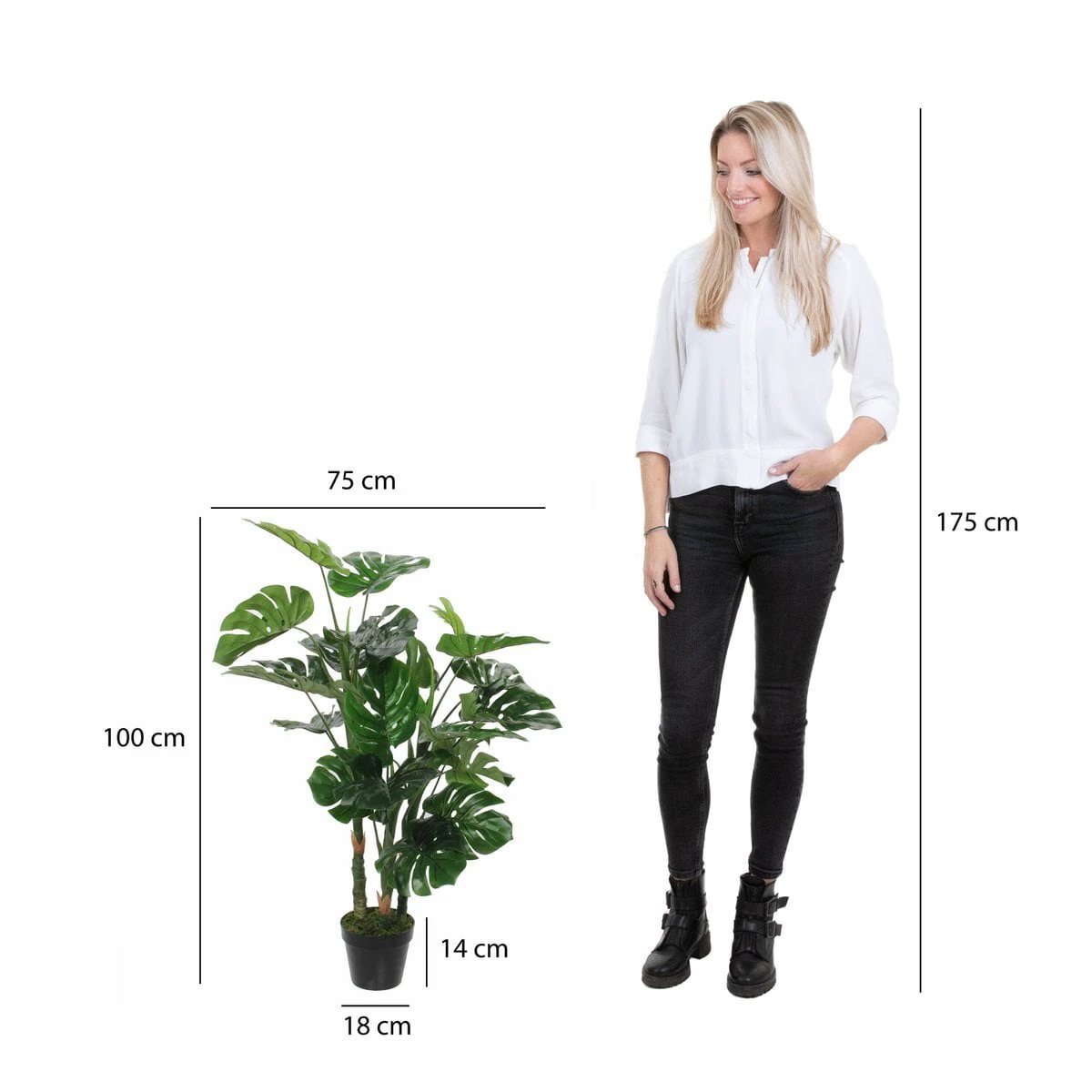 Artificial plant Monstera green by Mica Decorations