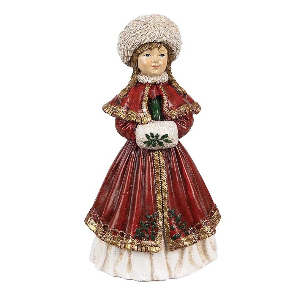 Image Girl 9x7x17 cm Red Polyresin Christmas decoration by Clayre & Eef.