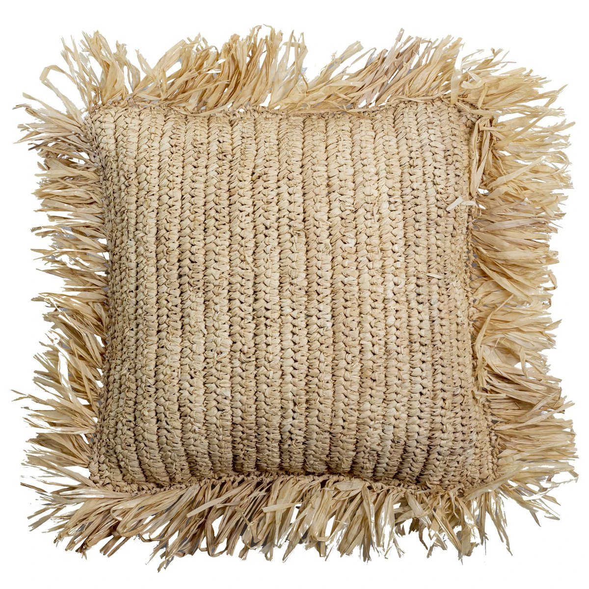 Throw Pillow with filling | Decorative Cushion | Sofa Pillow GANDI made of Raffia by Soeji