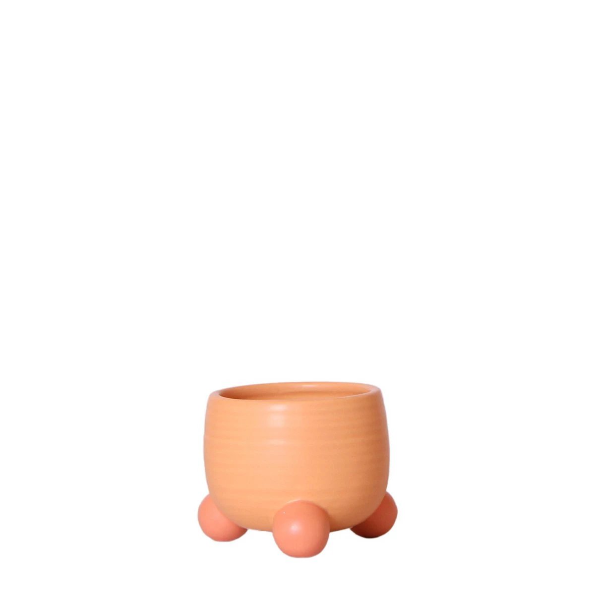 Hummingbird Home | Rolling peach flower pot - Peach colored ceramic decorative pot - Ø6cm by Kolibri Company