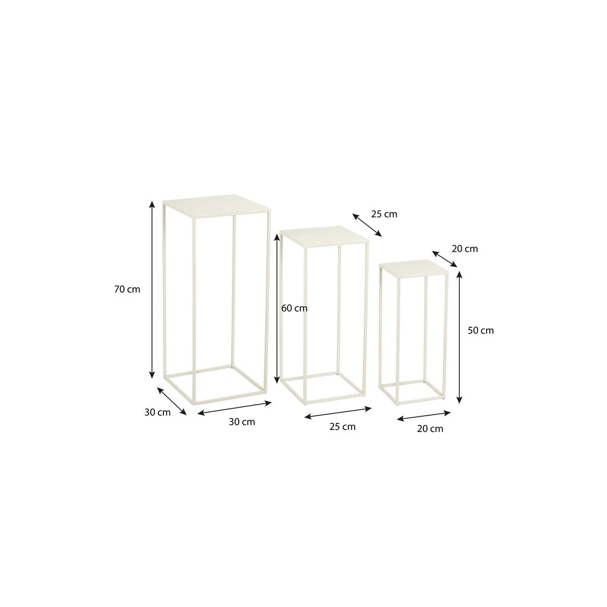 Side table set Quinty Off-white by Mica Decorations