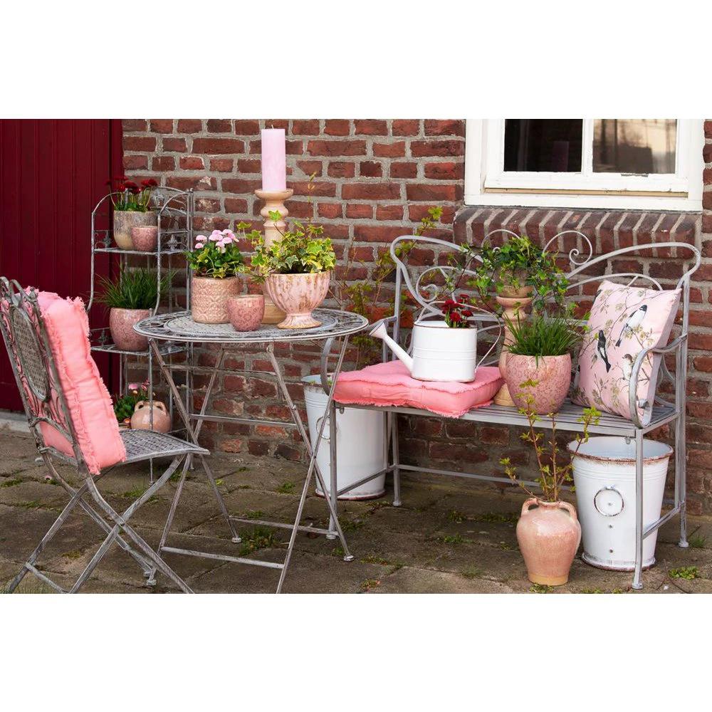 Flowerpot Ø 20x19 cm pink ceramic flower flowerpot inside by Clayre & Eef.