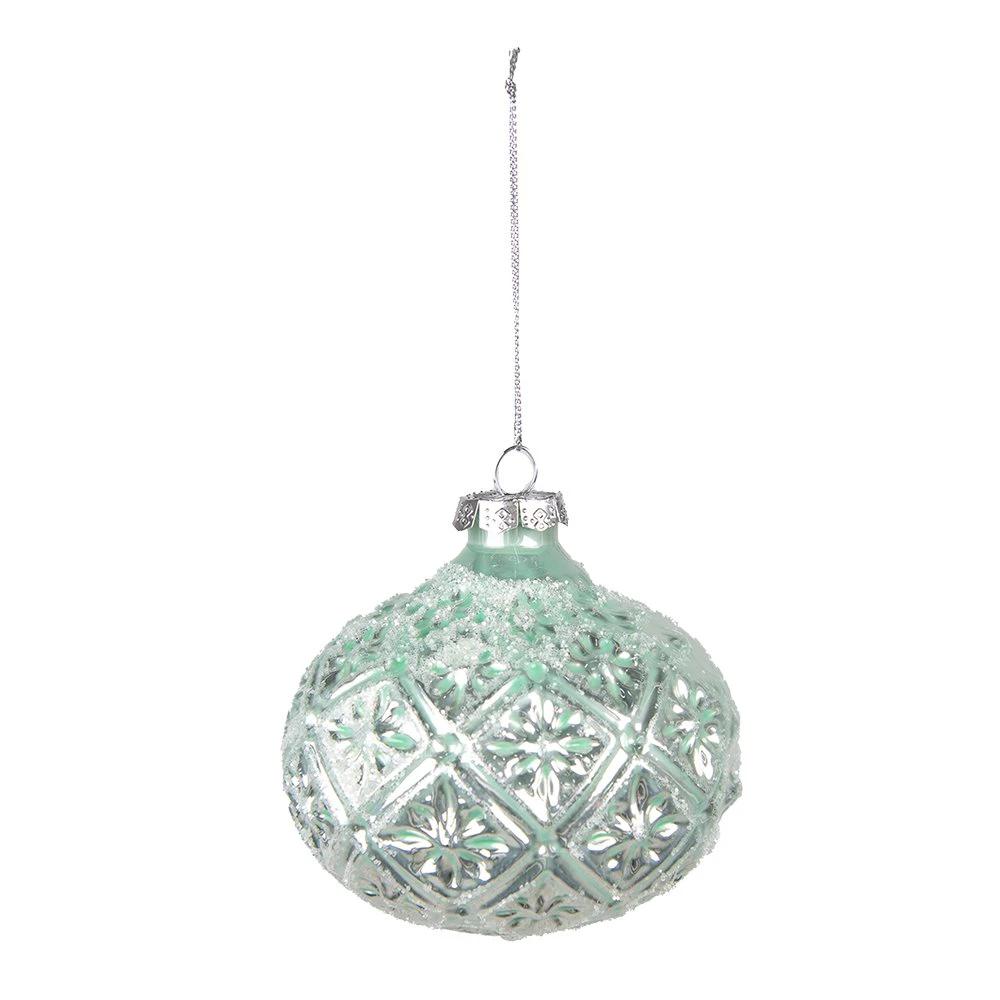 Weihnachtskugel-Set (2 Stück) Ø 10 cm aus grünem Glas, Weihnachtsdekoration von Clayre & Eef.