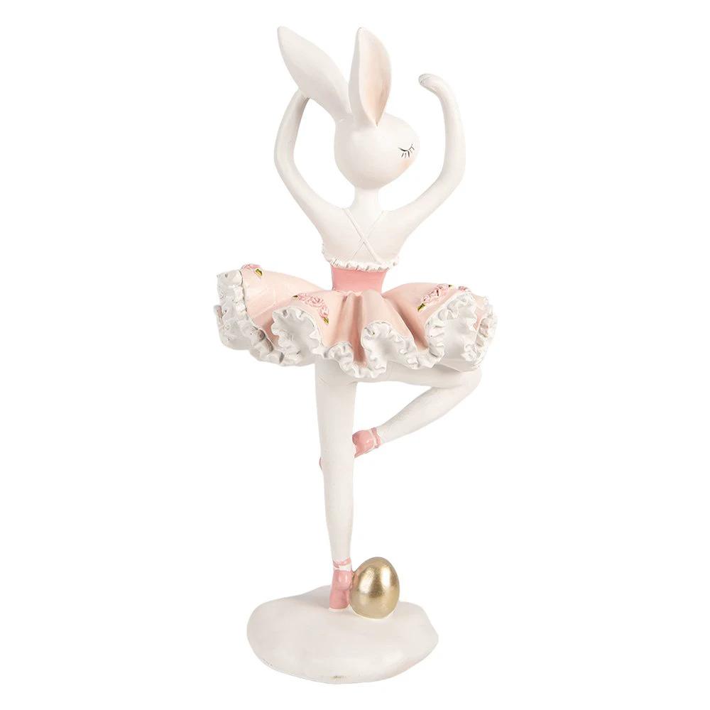 Decoration Statue Rabbit 16x16x35 cm White Plastic by Clayre & Eef.