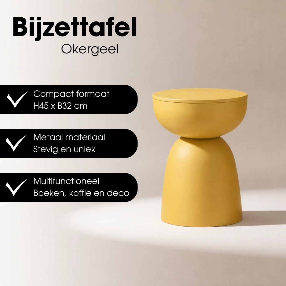 Elliott Yellow side table by Mica Decorations
