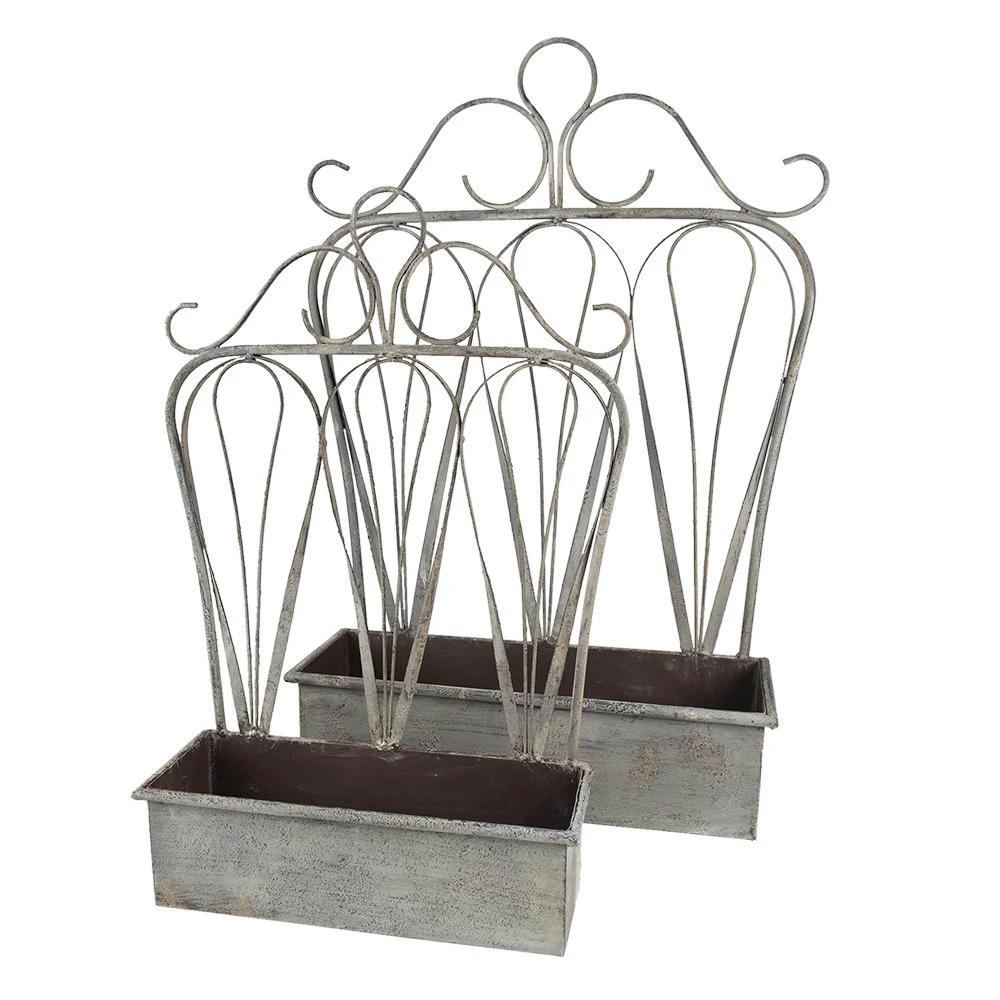 Plant holder (2) 49x15x70 / 38x12x55 cm by Clayre & Eef.
