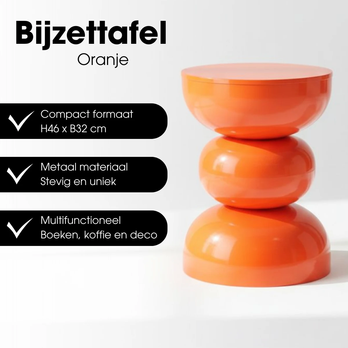 Side table Luna Orange by Mica Decorations