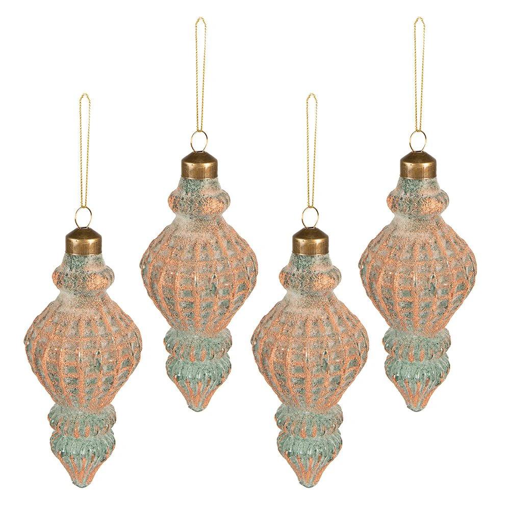 Christmas bauble Ø 6x14 cm (set of 4) by Clayre & Eef.