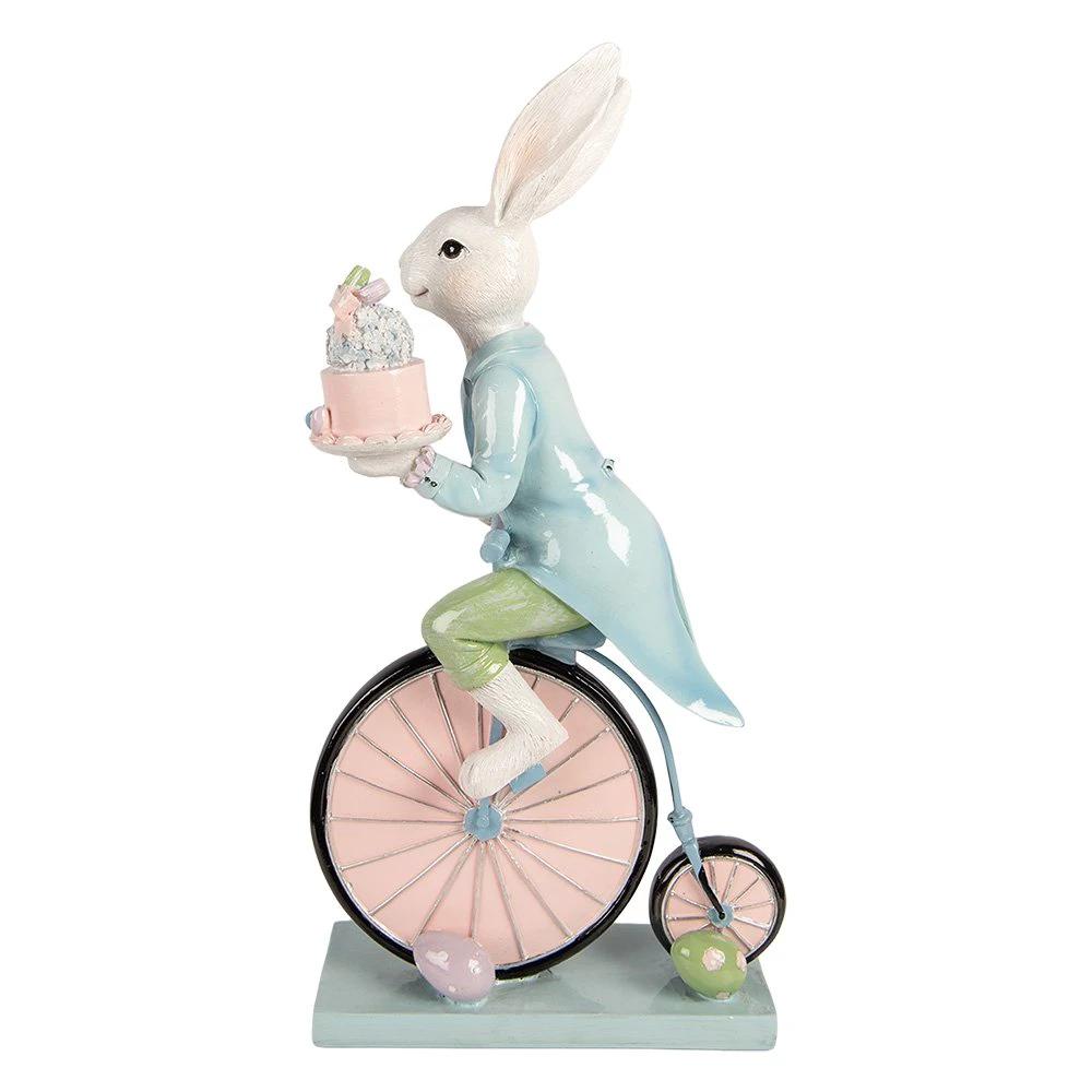Dekorationsfigur Kaninchen 23x12x46 cm Weißer Kunststoff von Clayre & Eef.